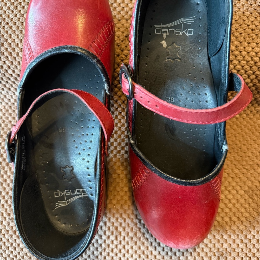 Dansko Cherry Red Mary Jane Flats
